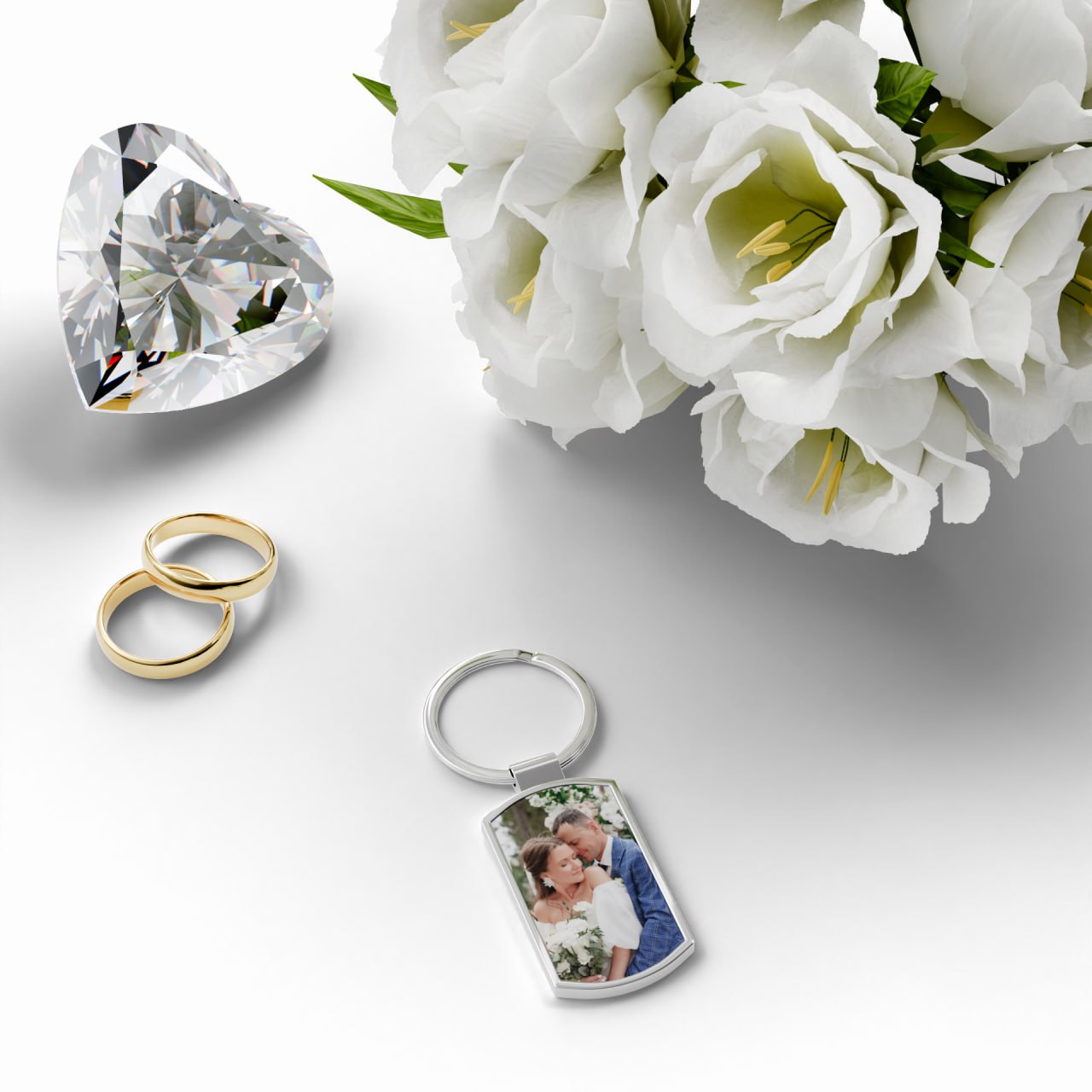 Charmify’s Wedding Memories Silver Keyring – Custom Colour Edition