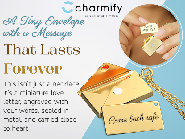 Delicate Envelope Necklace with Hidden Love Message