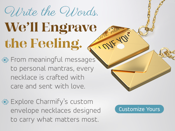 Delicate Envelope Necklace with Hidden Love Message