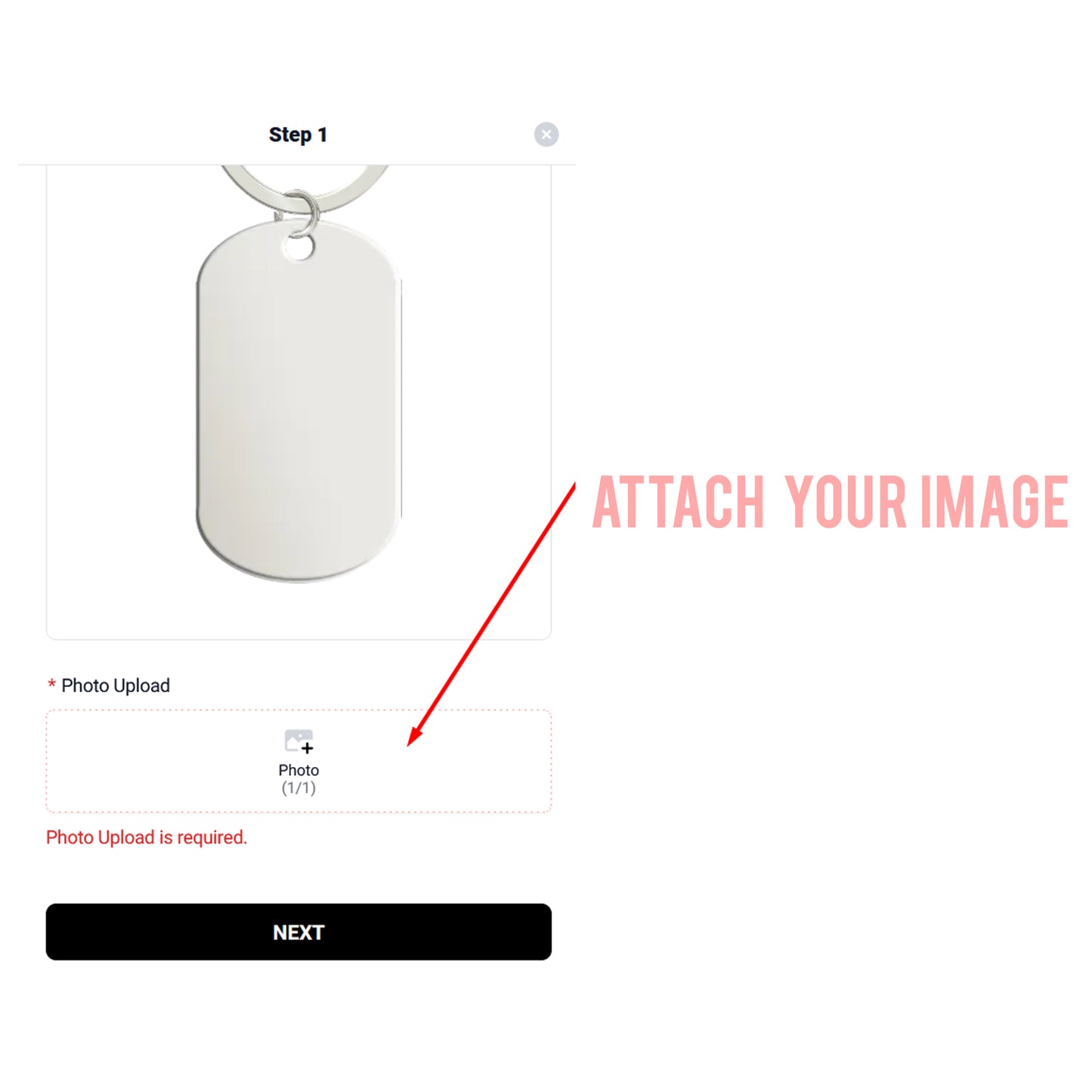 Attach your image β Personalised oval keychain with engraving
