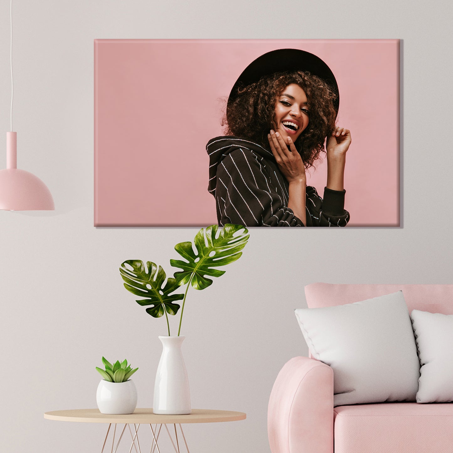Beautiful women in rose nuance style on canvas – Elegant wall art with soft, feminine hues