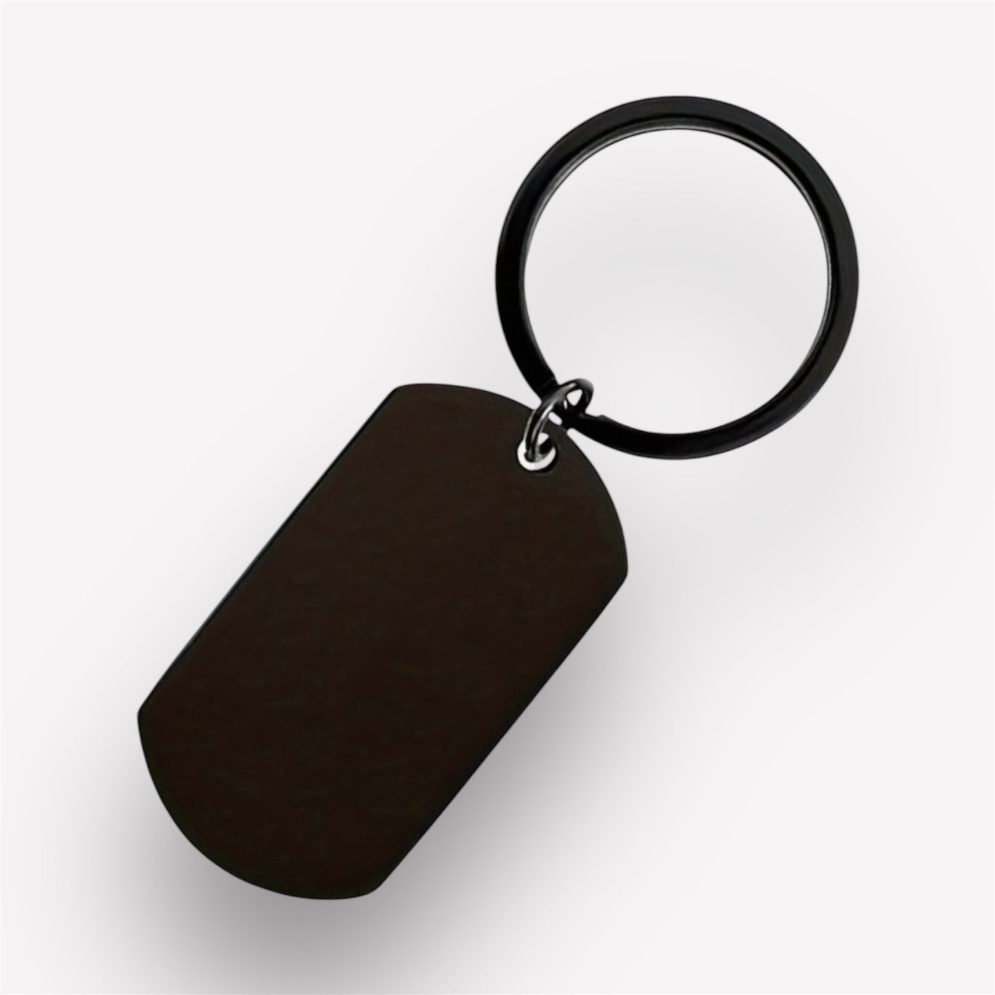 Black oval keychain with engraved image and calendar β Personalised accessory featuring custom photo and date
