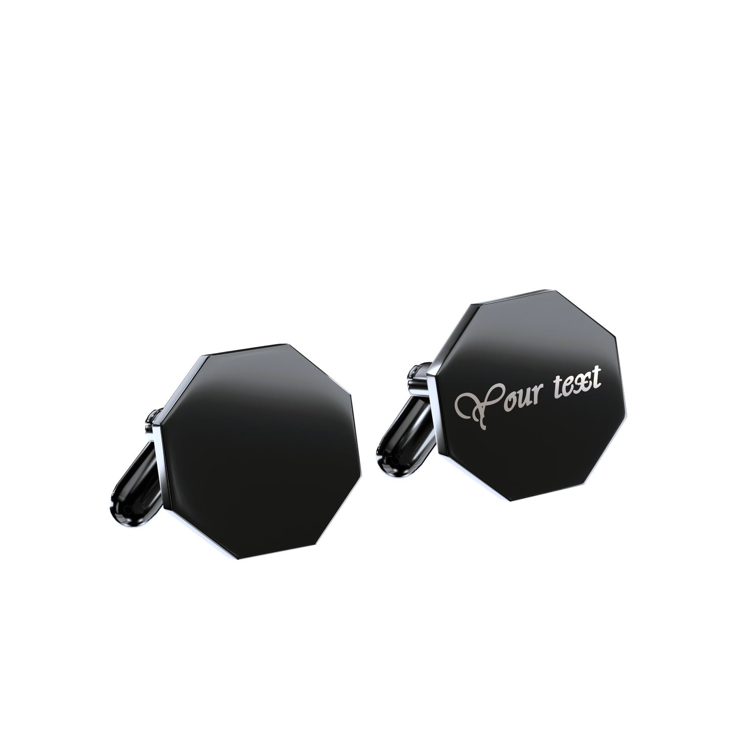 Custom Hexagon Cufflinks for Him – Sleek, Stylish & Personalised in 4 Luxe Finishes