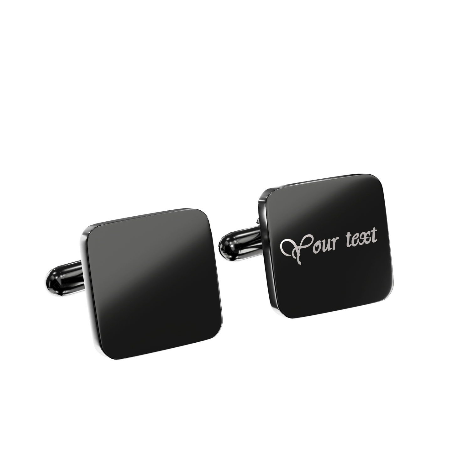 Personalised Square Cufflinks – Elegant Gift for Him in Silver, Gold, Black & Rose Gold