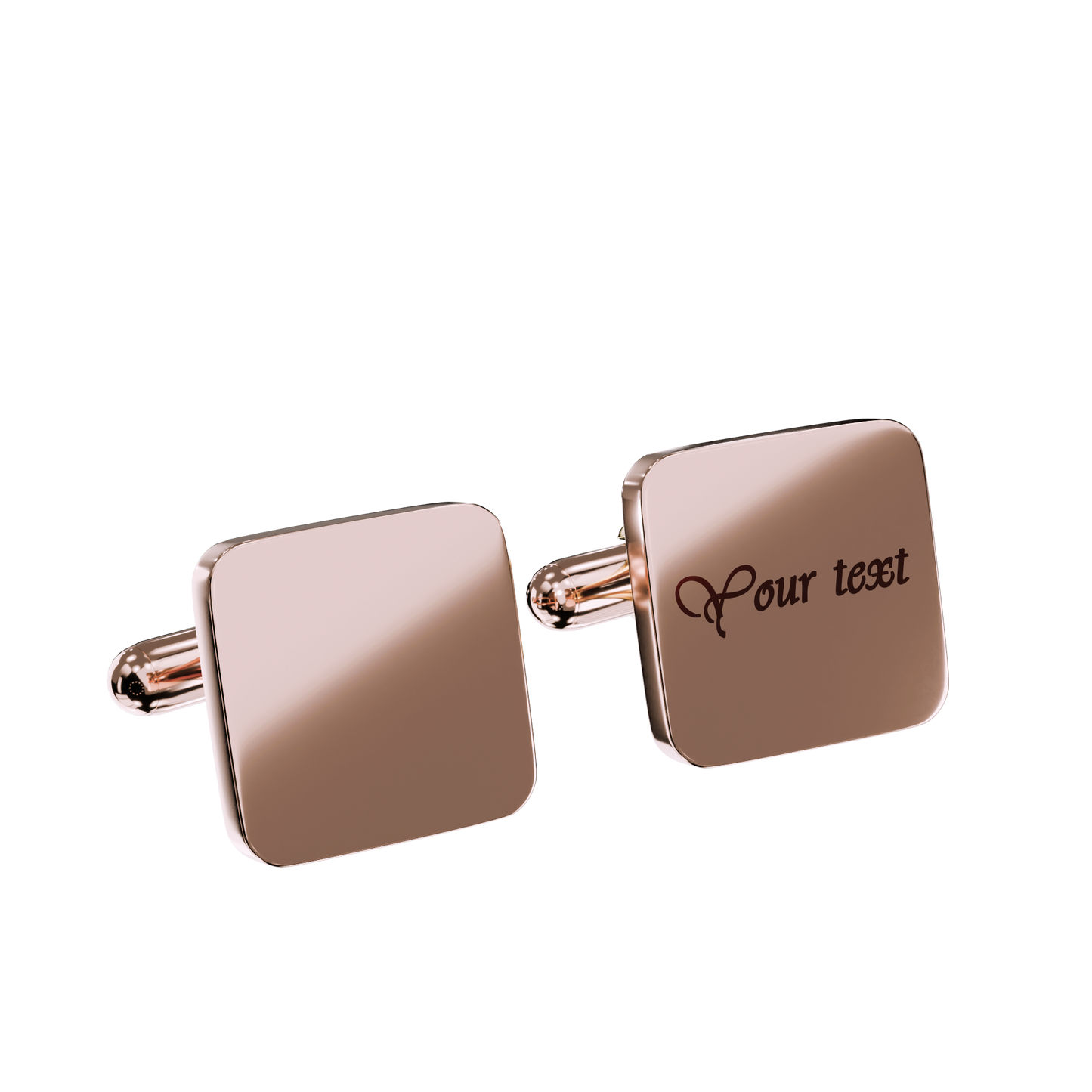 Personalised Square Cufflinks – Elegant Gift for Him in Silver, Gold, Black & Rose Gold