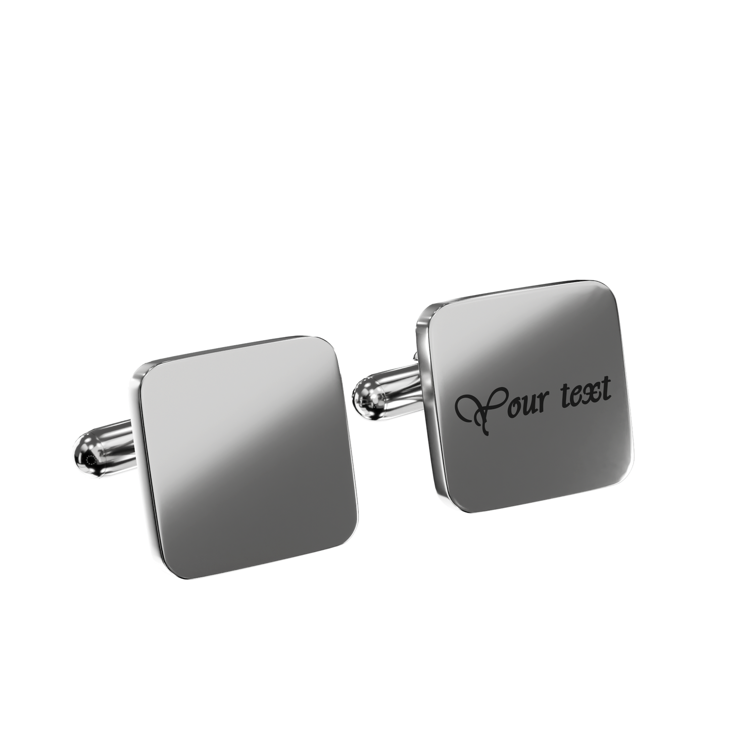 Personalised Square Cufflinks – Elegant Gift for Him in Silver, Gold, Black & Rose Gold
