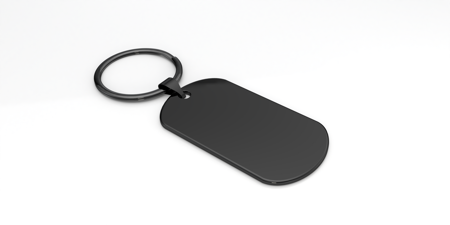 Custom black oval keychain with photo engraving β Personalised gift