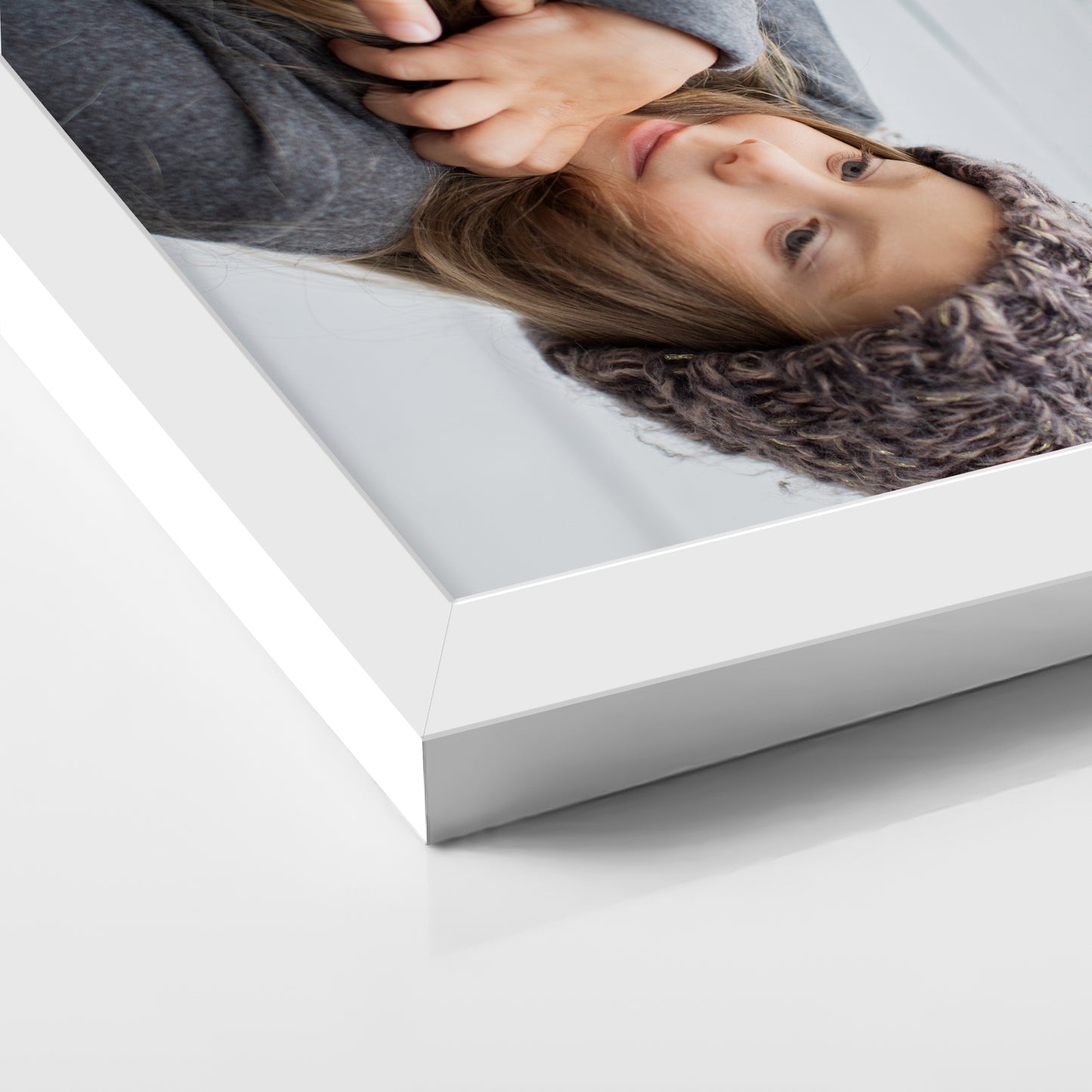 Elegant personalised poster with a white frame – Real size frame image shows accurate dimensions