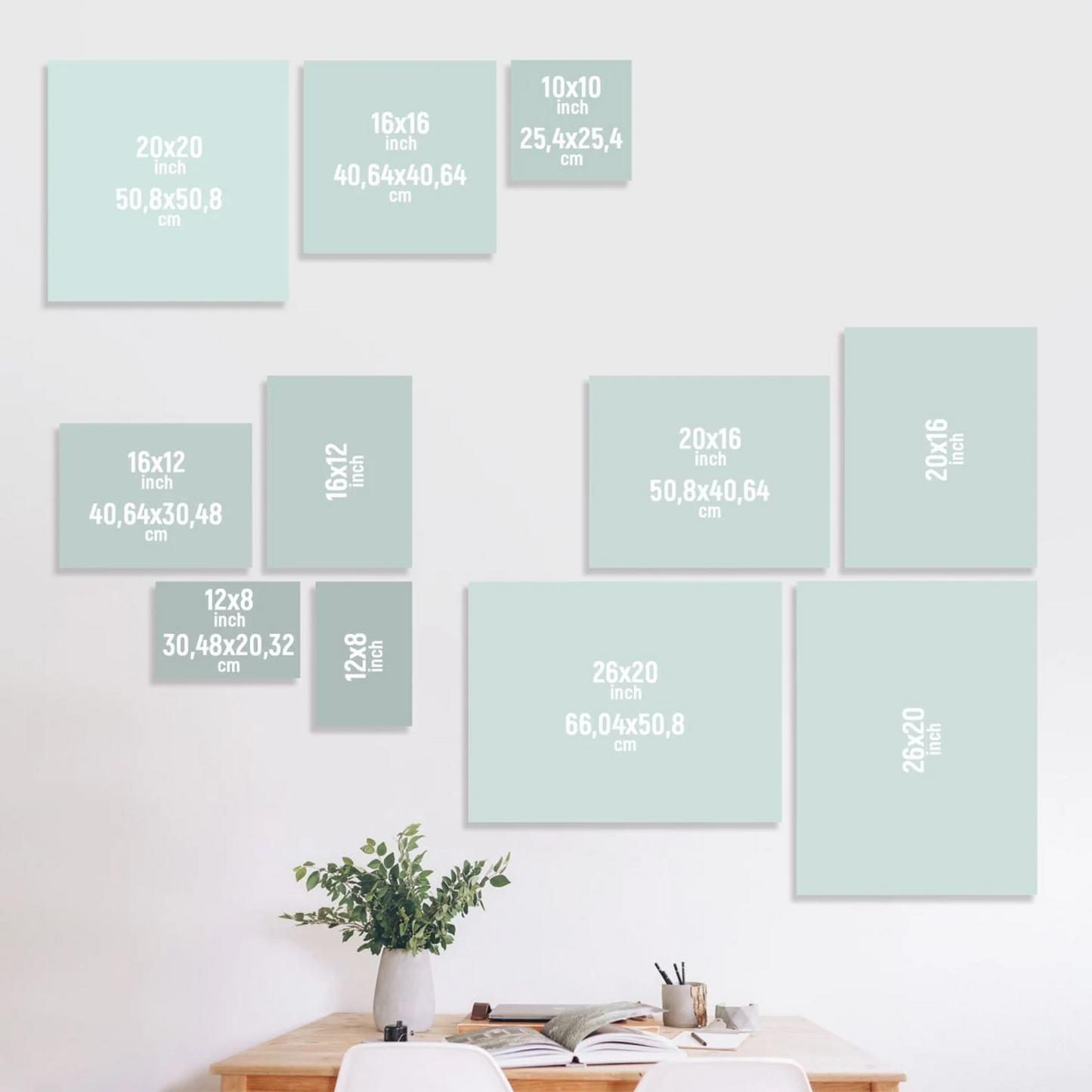 Custom canvas art in true dimensions – Real existing size available; choose your ideal fit for stunning wall art
