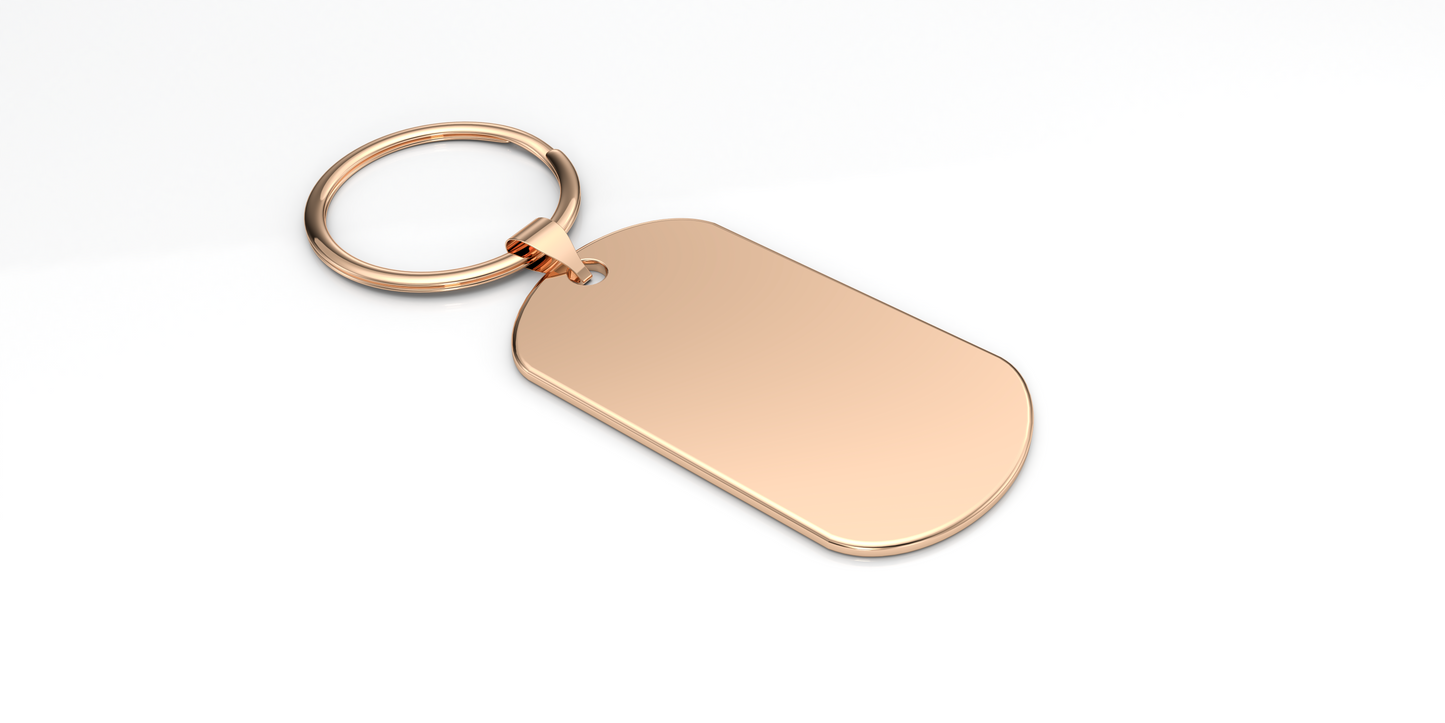 Rose gold oval keychain with custom image and text engraving β Special gift