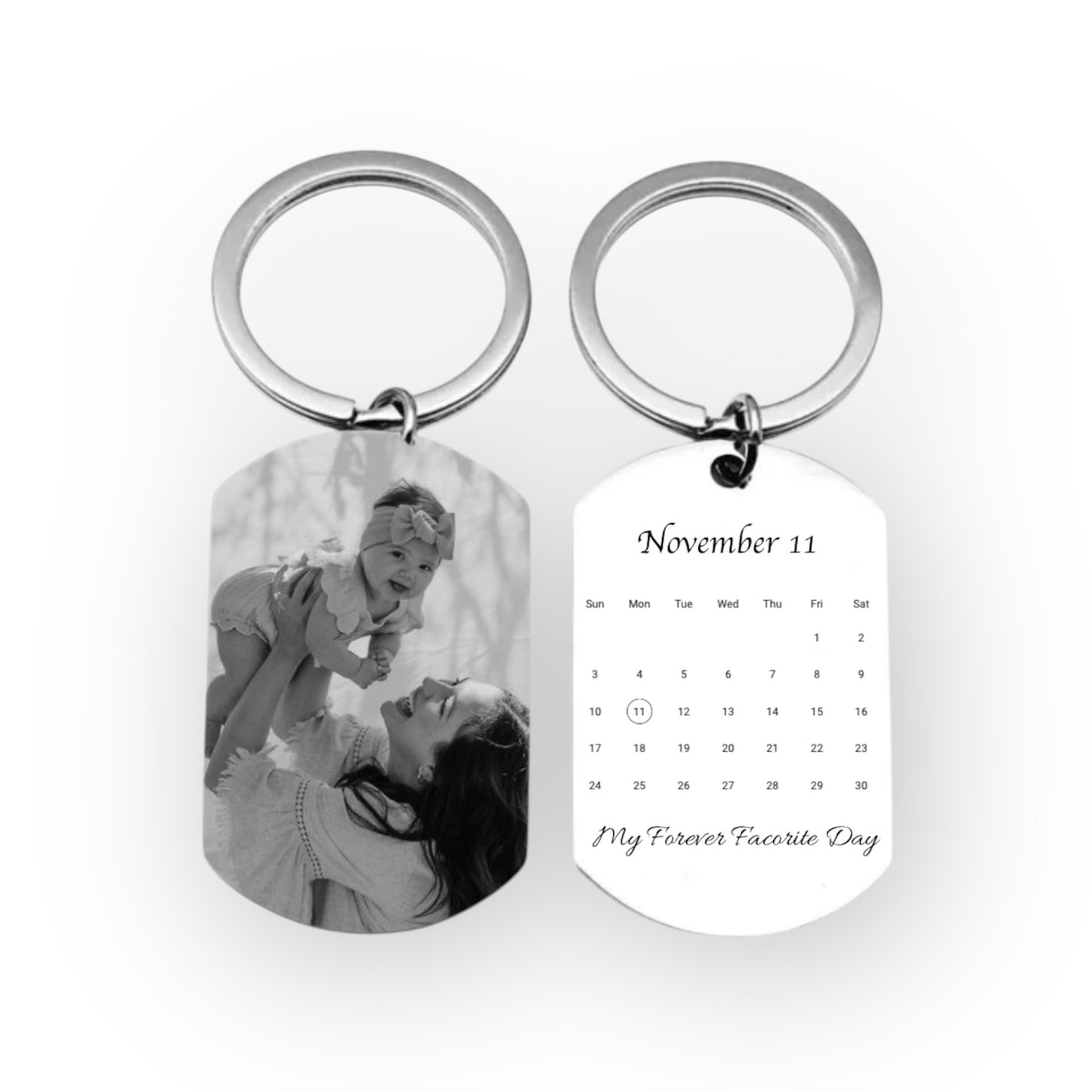 Silver oval keychain with custom engraving β A beautiful keepsake for a loving mother
