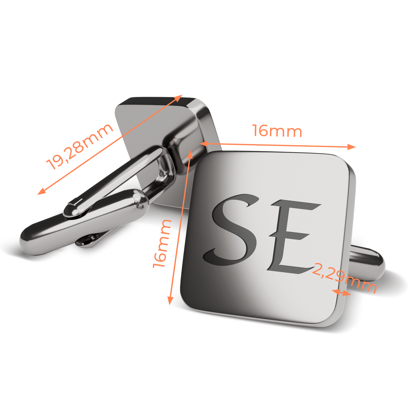 Personalised Square Cufflinks – Elegant Gift for Him in Silver, Gold, Black & Rose Gold