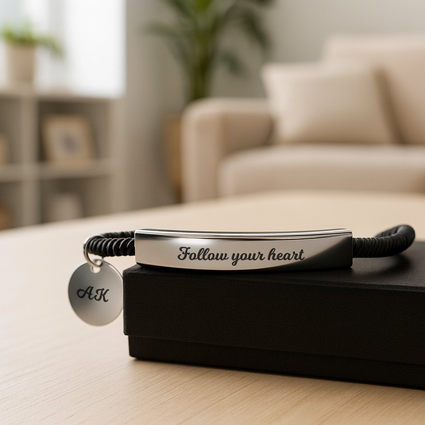 Her Story in Words – Custom Engraved Bracelet with Personal Message