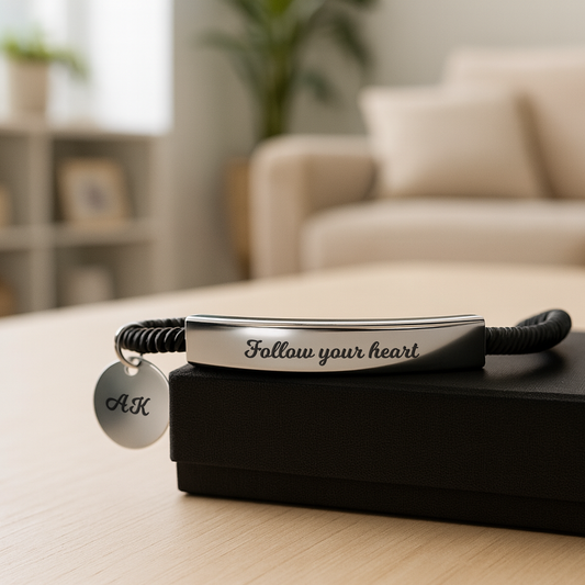 Her Story in Words – Custom Engraved Bracelet with Personal Message