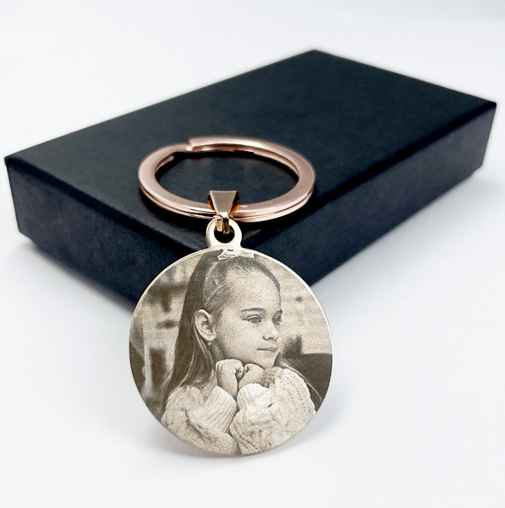 Custom Engraved Round Keychain - Personalised Gift