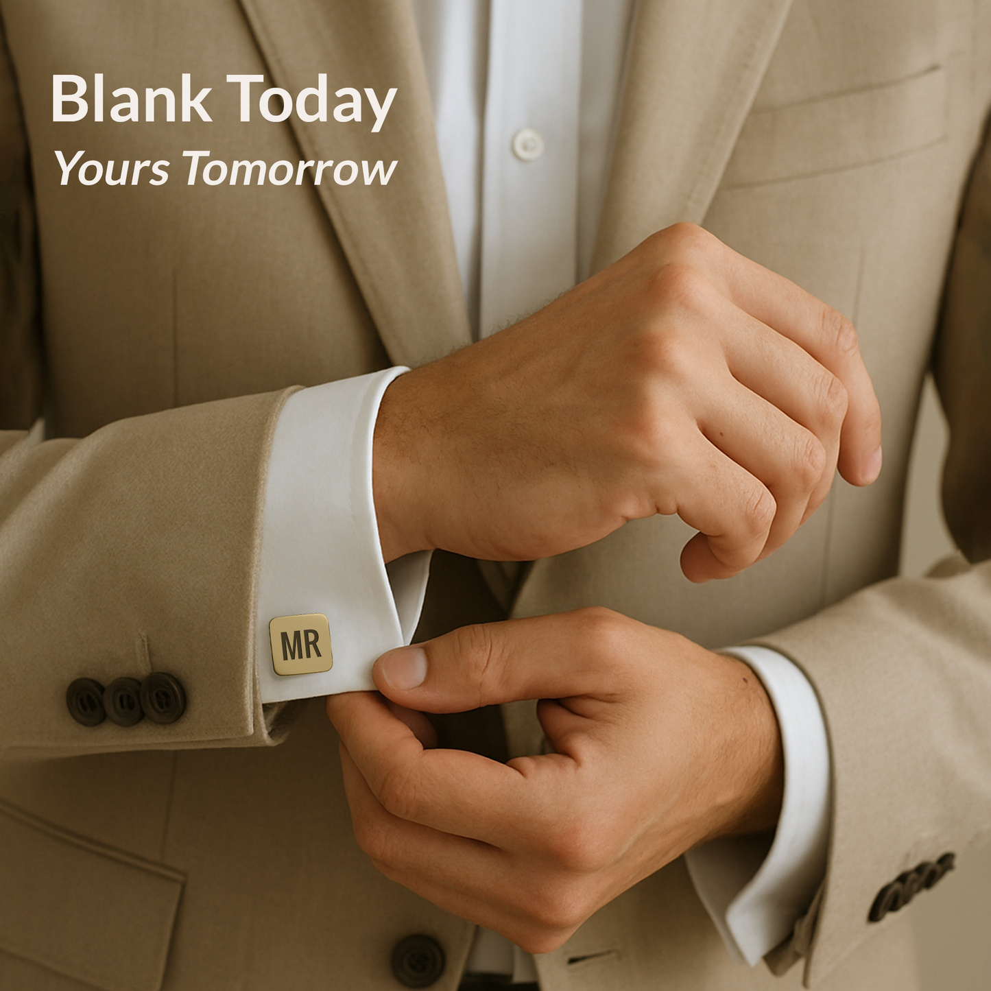 Personalised Square Cufflinks – Elegant Gift for Him in Silver, Gold, Black & Rose Gold