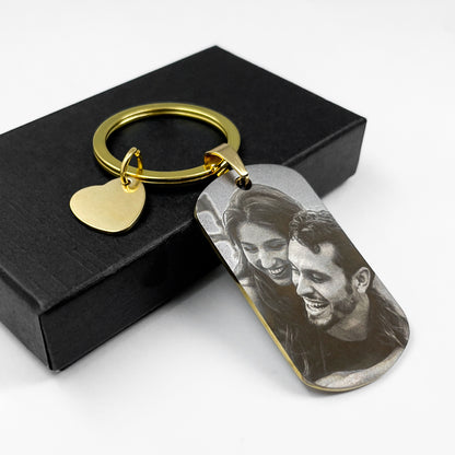 Personalised Keychain with Heart – Custom Engraving for a Special Touch