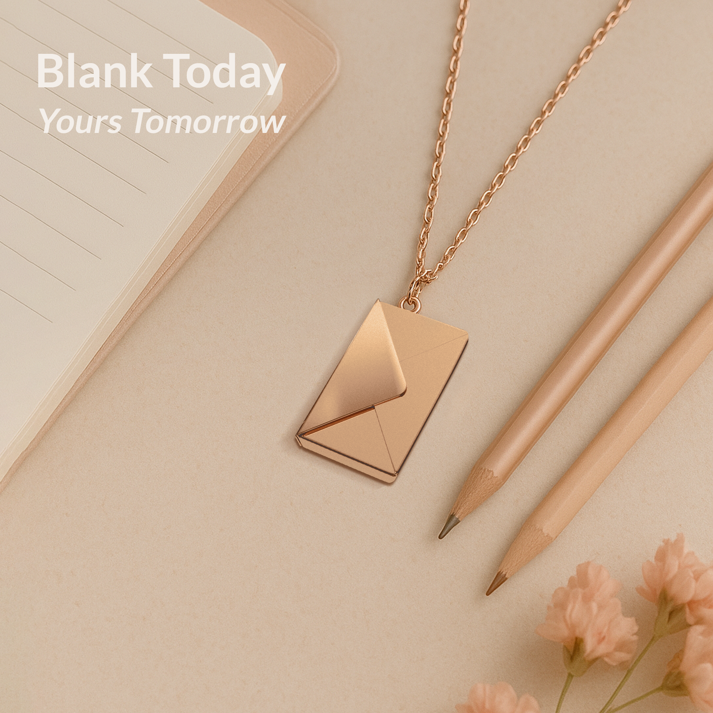 Delicate Envelope Necklace with Hidden Love Message