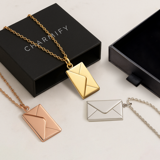 Delicate Envelope Necklace with Hidden Love Message