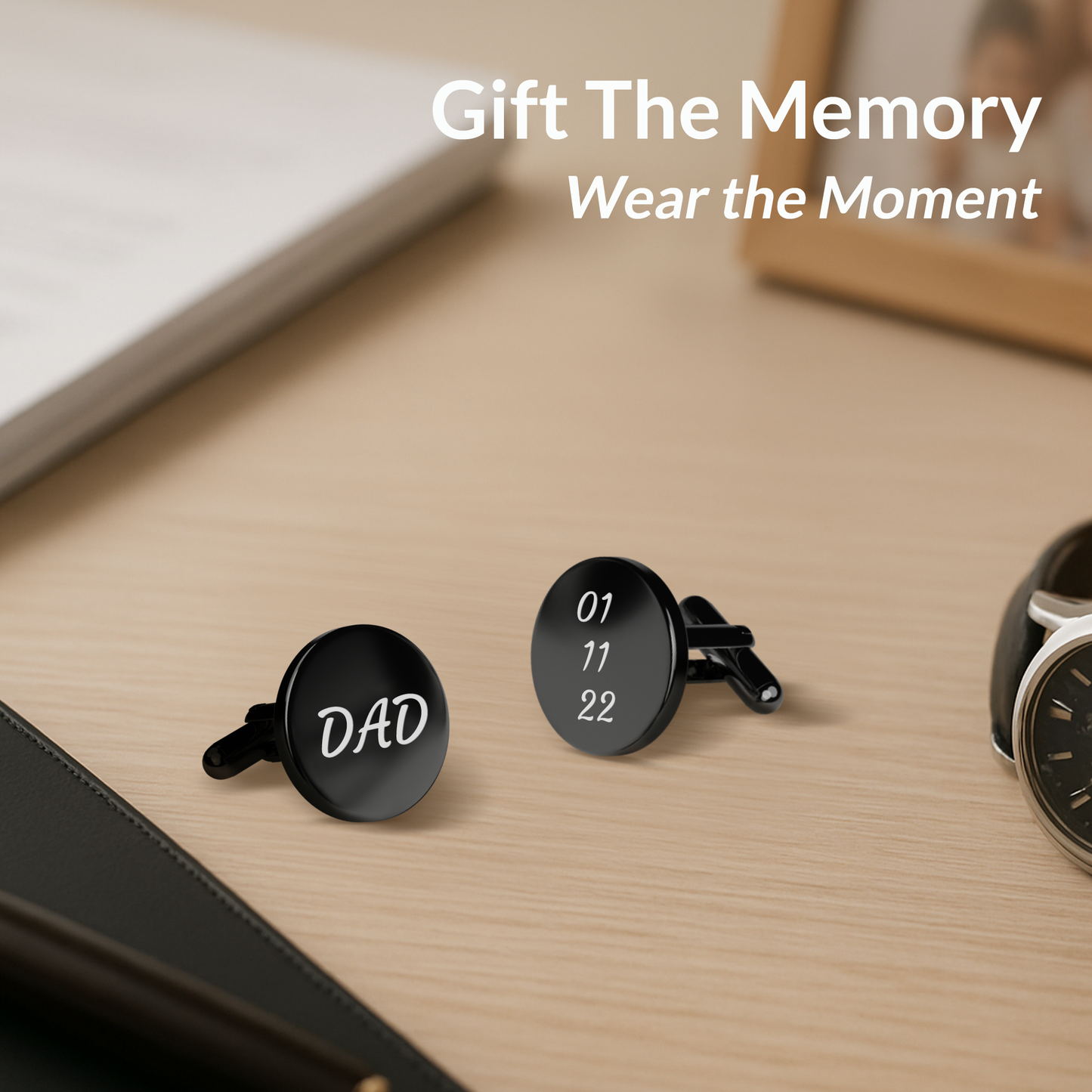 Personalised Cufflinks in Silver, Gold, Black, and Rose Gold – The Perfect Gift for Him