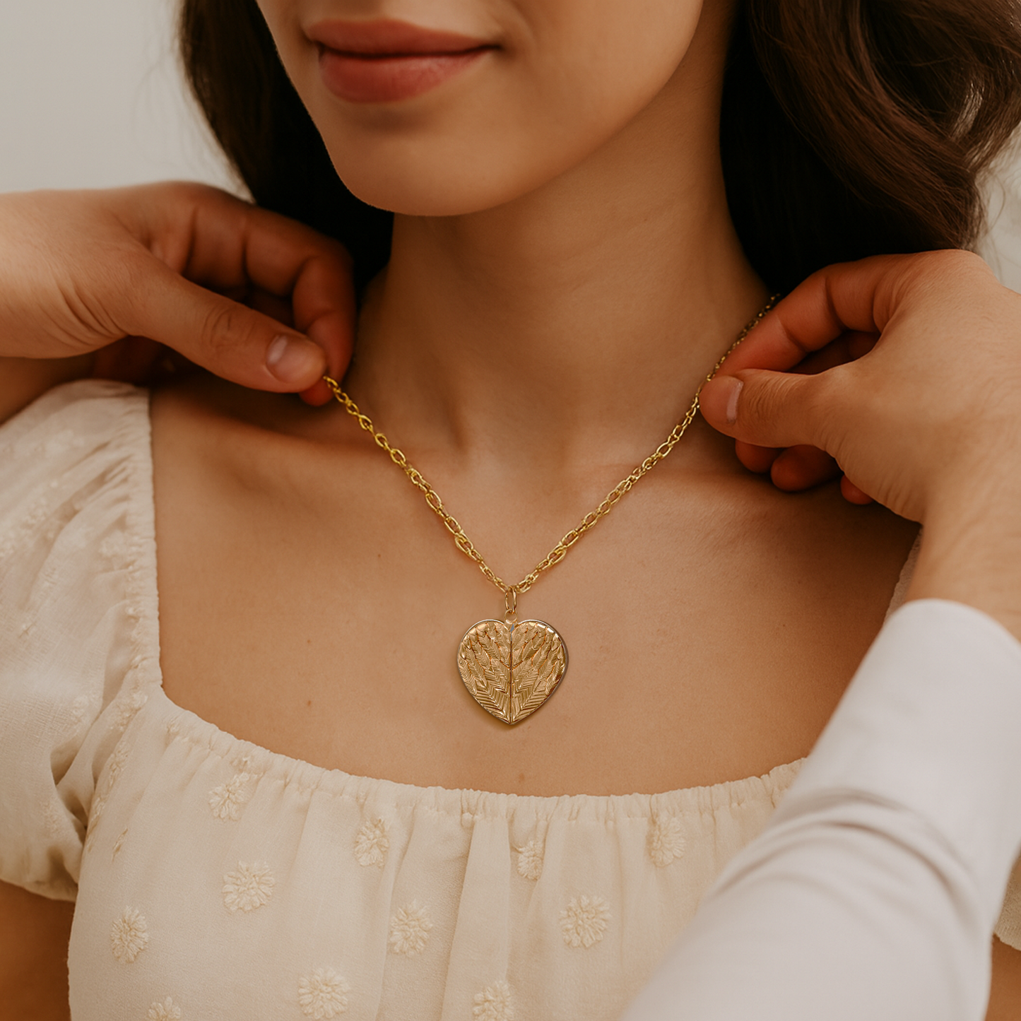 Wings of Love – Men’s Heart Necklace in Silver or Gold, A Symbol of Connection