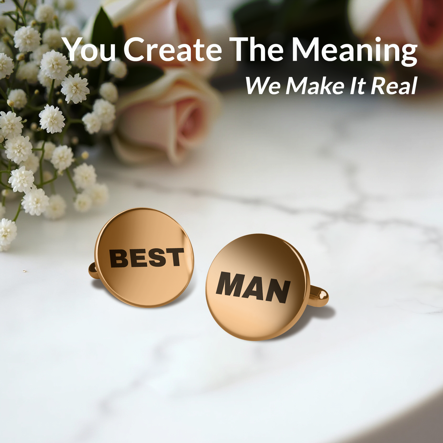Personalised Cufflinks in Silver, Gold, Black, and Rose Gold – The Perfect Gift for Him