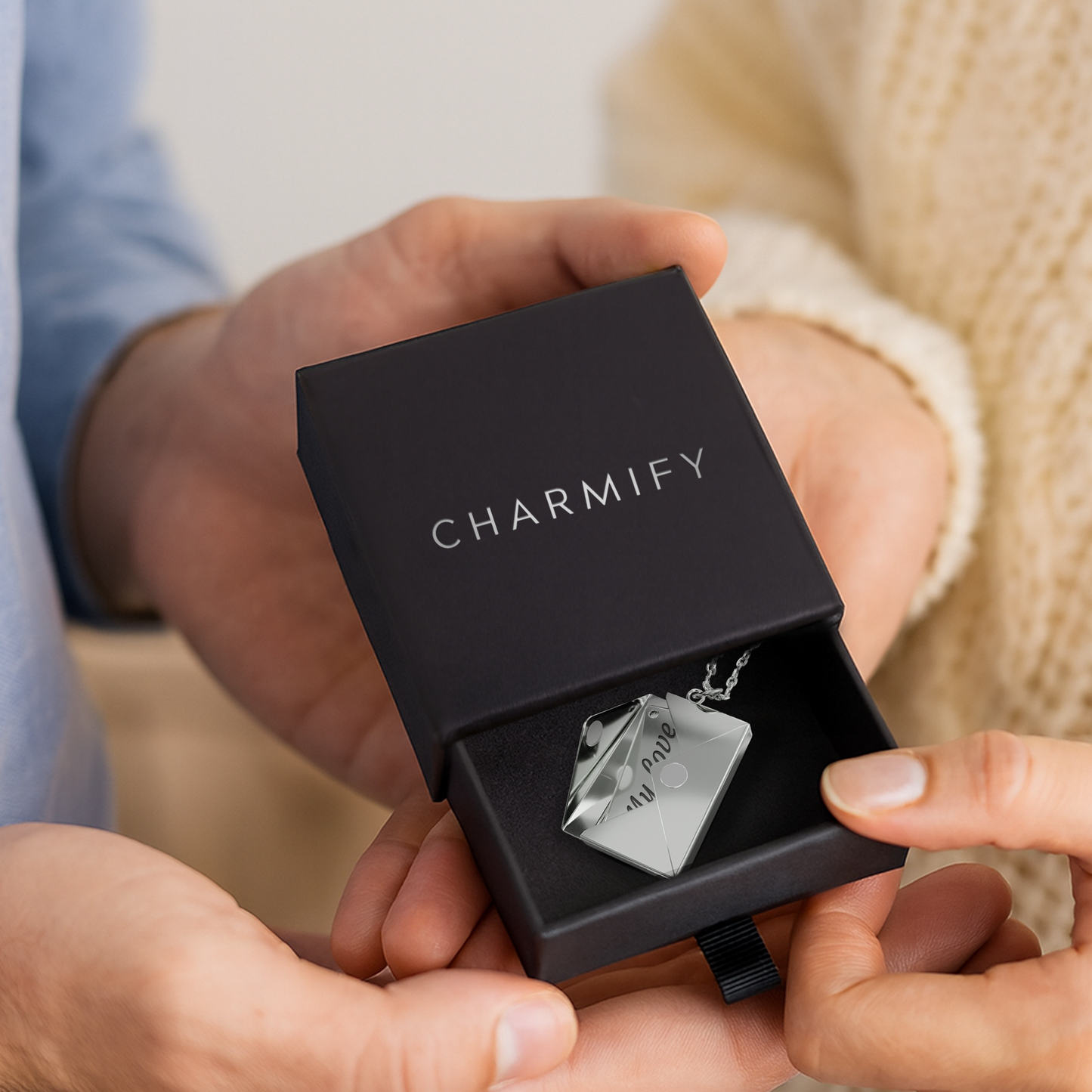 Delicate Envelope Necklace with Hidden Love Message