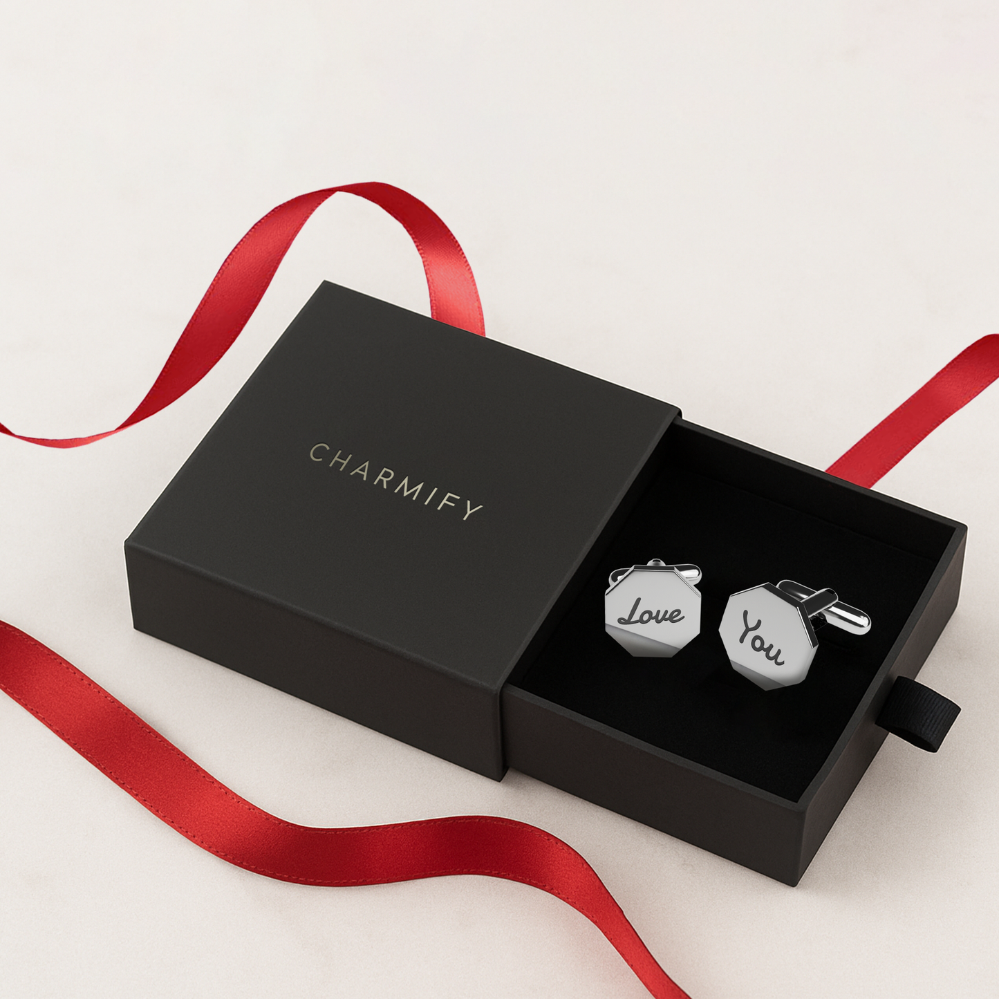 Custom Hexagon Cufflinks for Him – Sleek, Stylish & Personalised in 4 Luxe Finishes