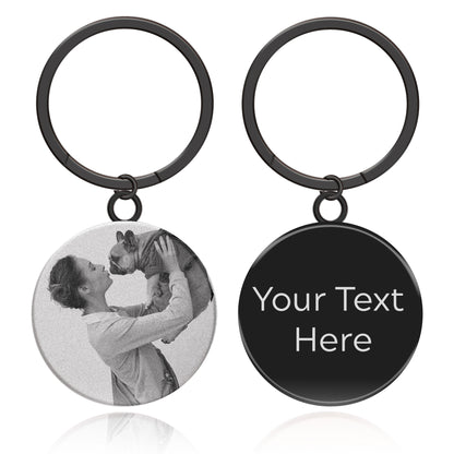 Custom Engraved Round Keychain - Personalised Gift