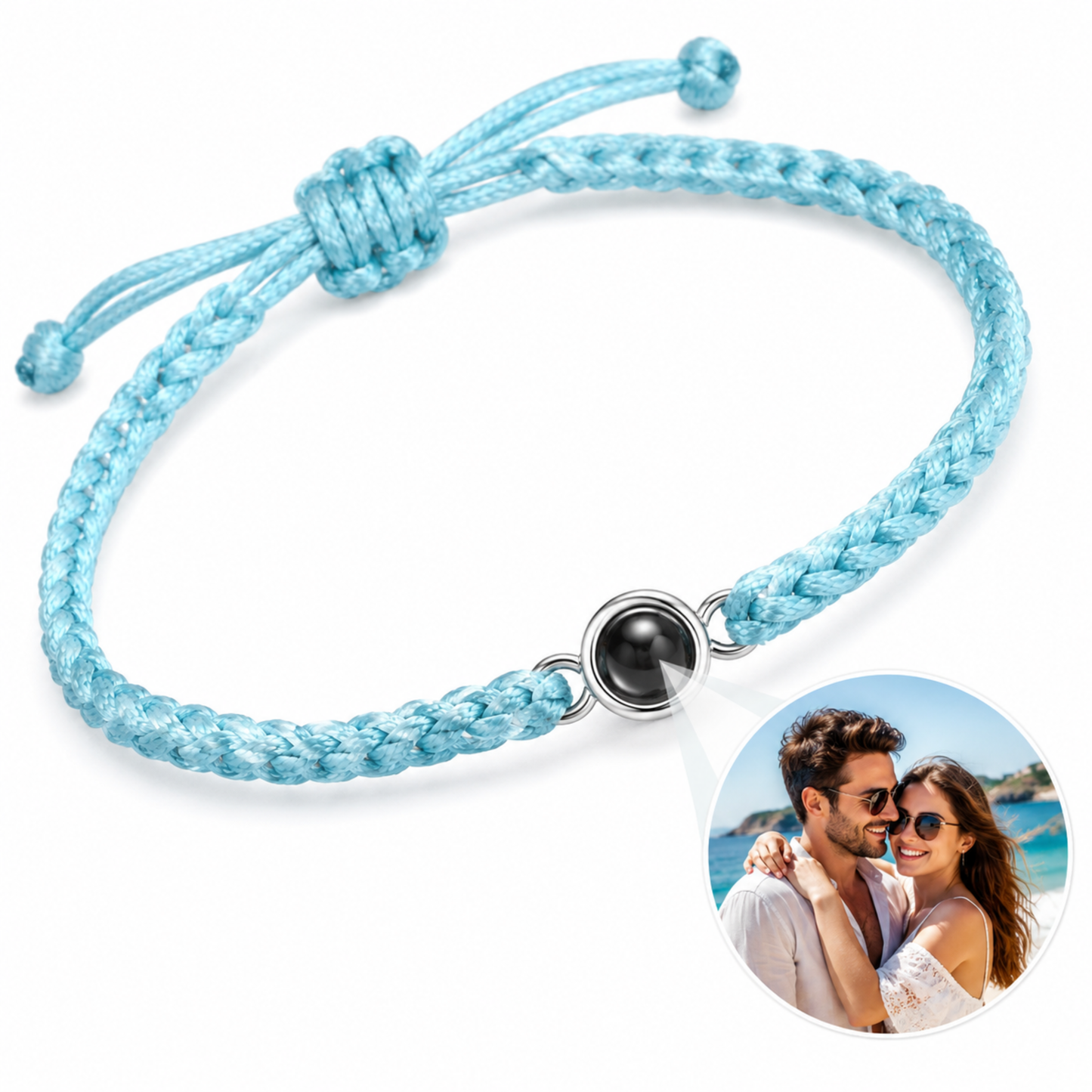 Minimalist Braided Cord Photo Projection Bracelet