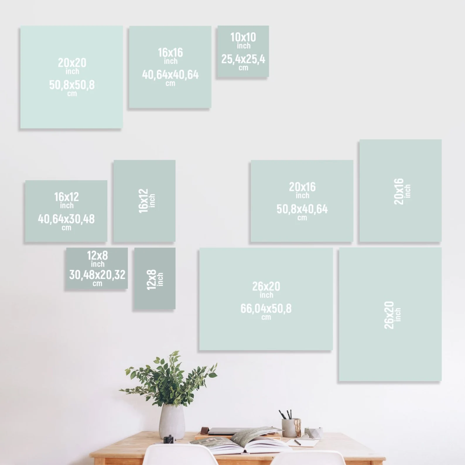 Custom canvas art in true dimensions – Real existing size available; choose your ideal fit for stunning wall art