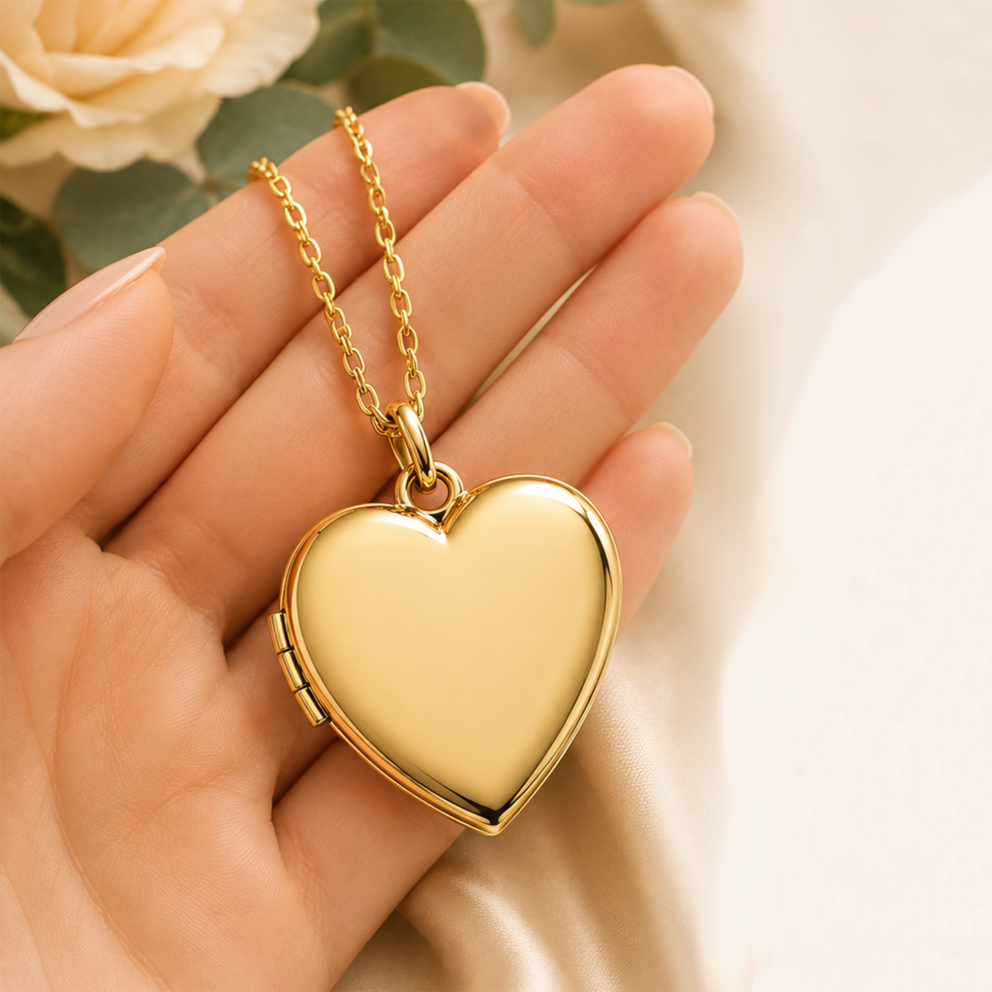 Personalised Heart Photo Locket Necklace — Stainless Steel Heart Opening Medallion Gift for Her, Mum, Wife
