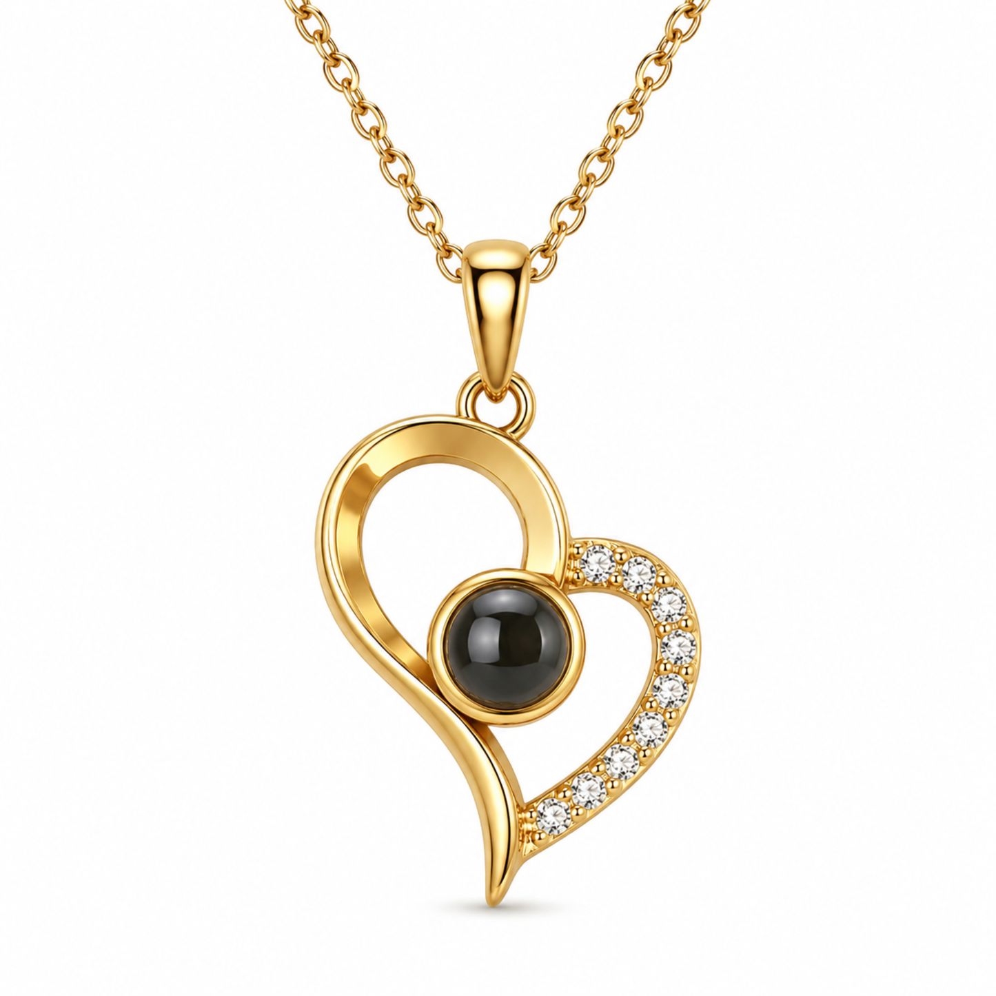 Minimalist Hand-Drawn Heart Photo Projection Necklace