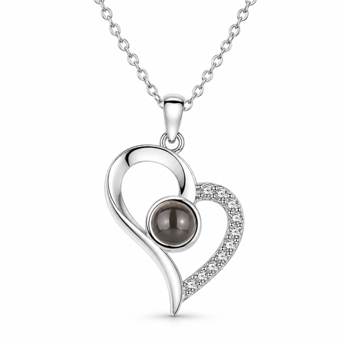Minimalist Hand-Drawn Heart Photo Projection Necklace