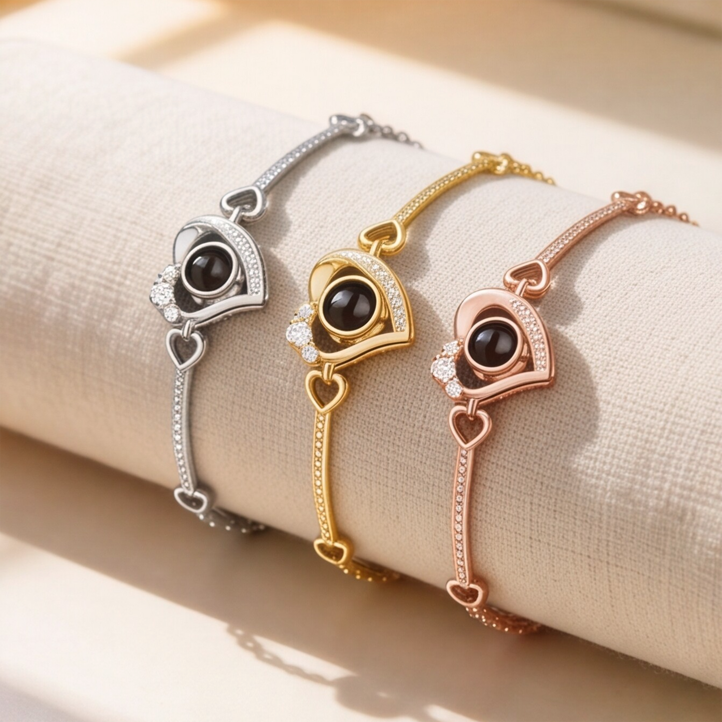 Personalised Elegant Heart Photo Projection Bracelet
