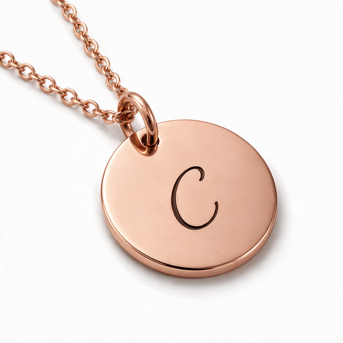 Personalised Initial & Birthstone Disc Necklace