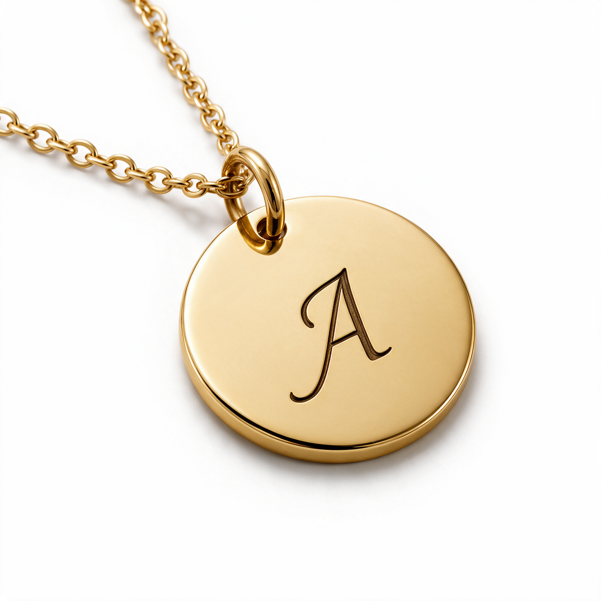 Personalised Initial & Birthstone Disc Necklace
