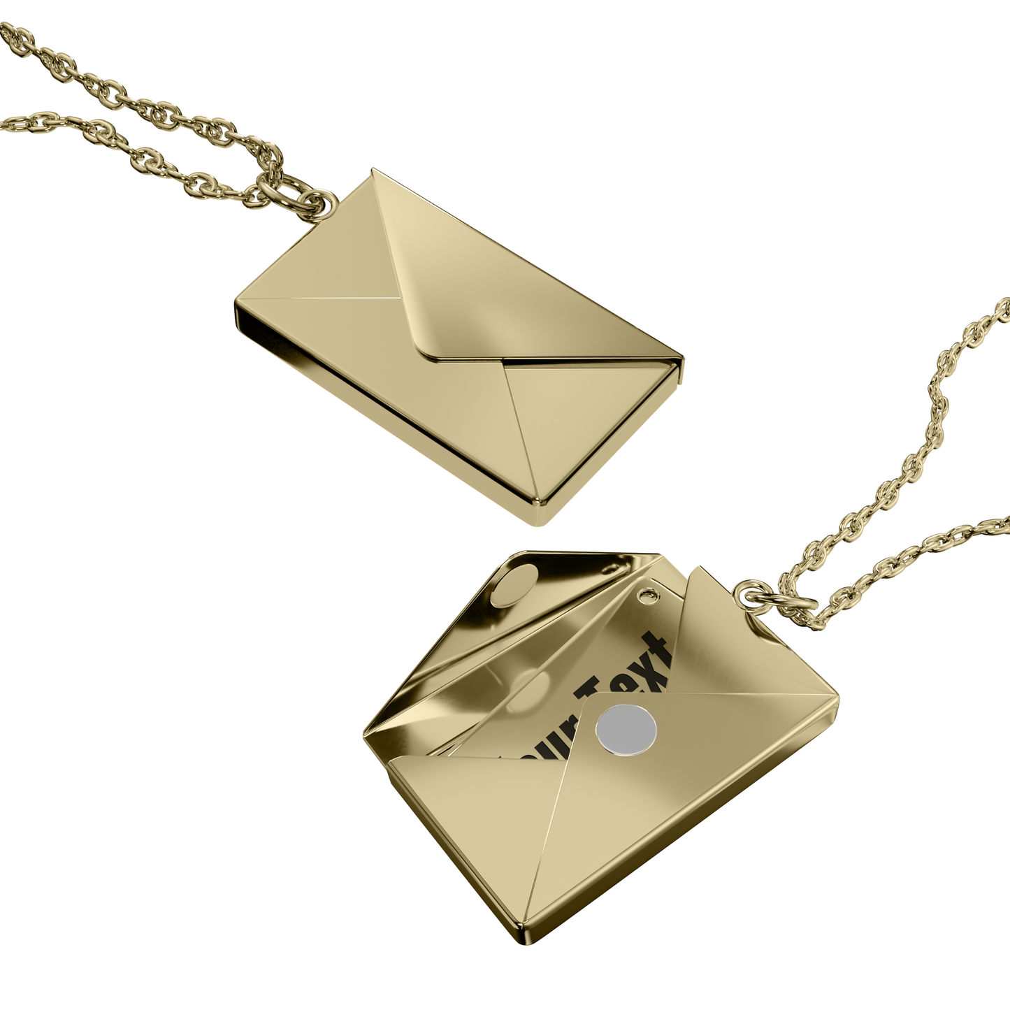 Delicate Envelope Necklace with Hidden Love Message