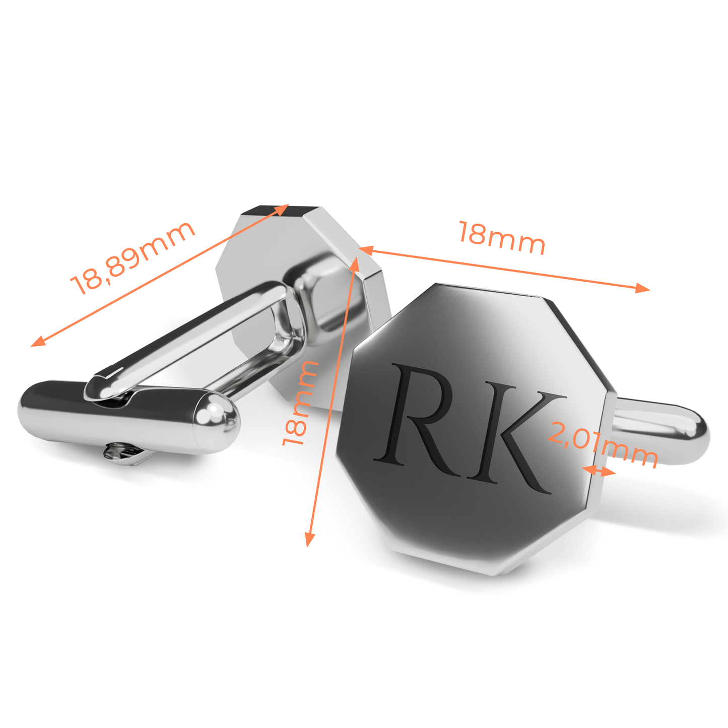 Custom Hexagon Cufflinks for Him – Sleek, Stylish & Personalised in 4 Luxe Finishes