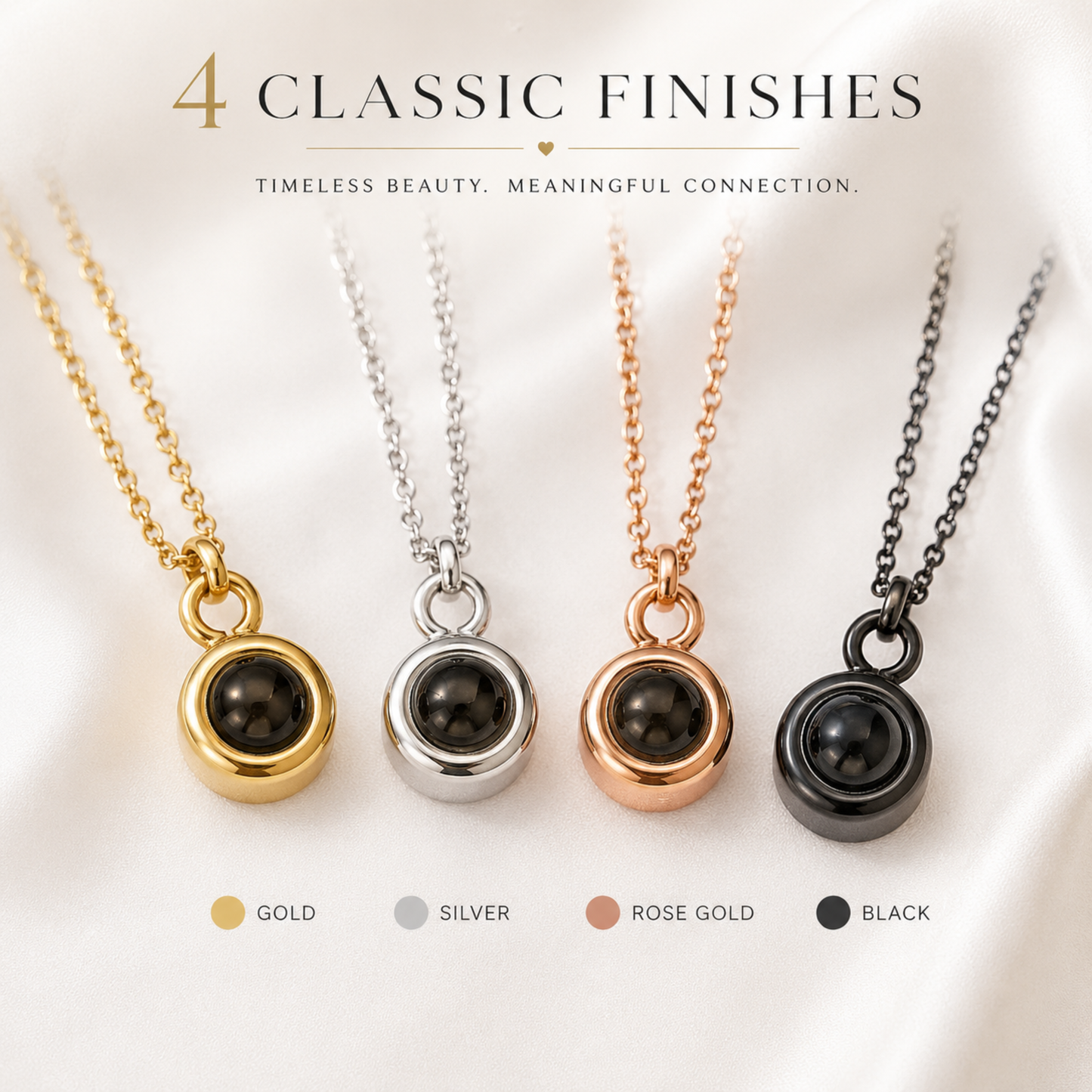 Minimalist Cylinder Photo Projection Necklace.