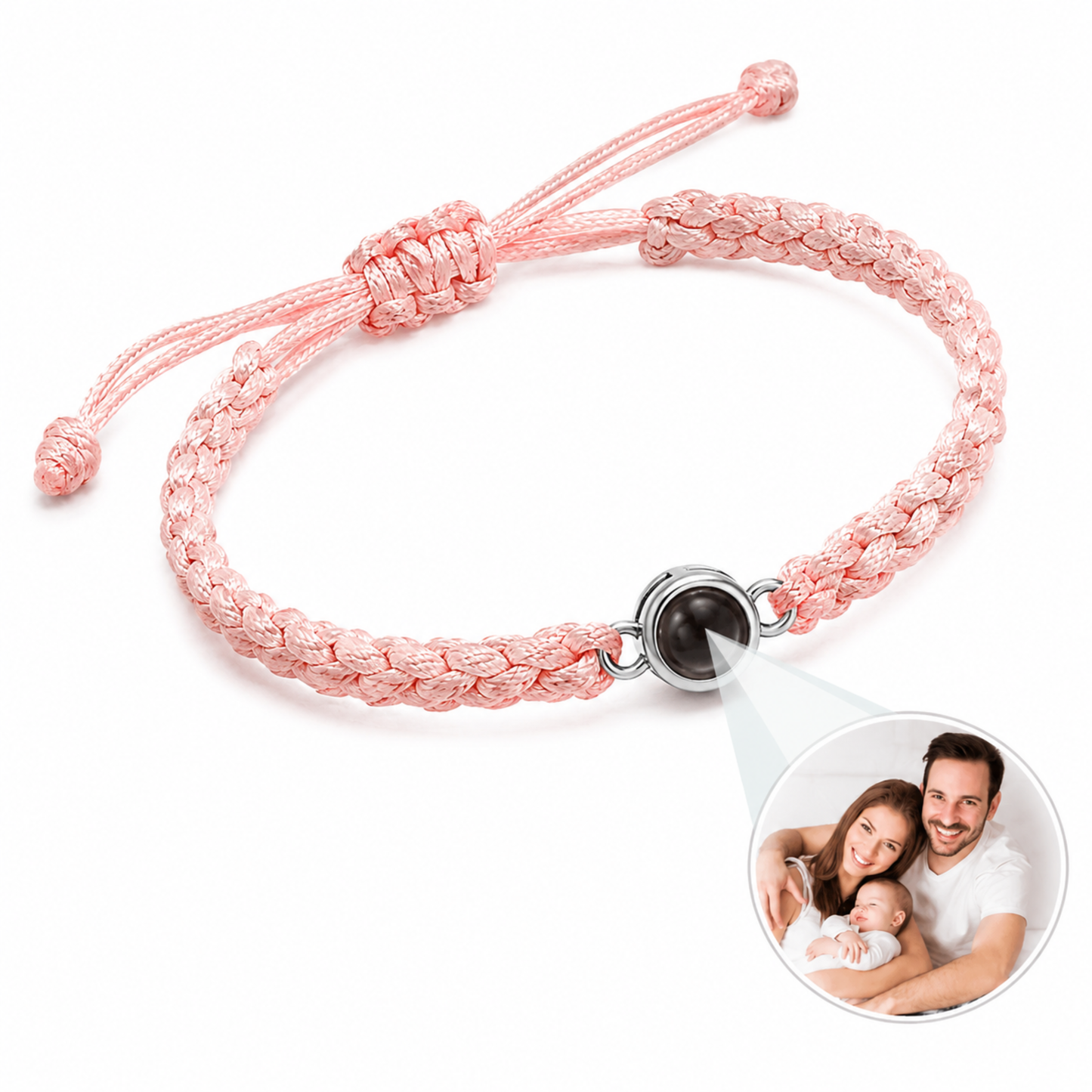 Minimalist Braided Cord Photo Projection Bracelet