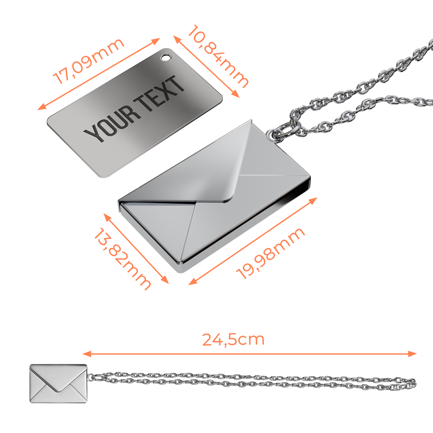 Delicate Envelope Necklace with Hidden Love Message